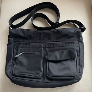 TRACKER | Black Nylon Travel Crossbody Bag | RFID Protection